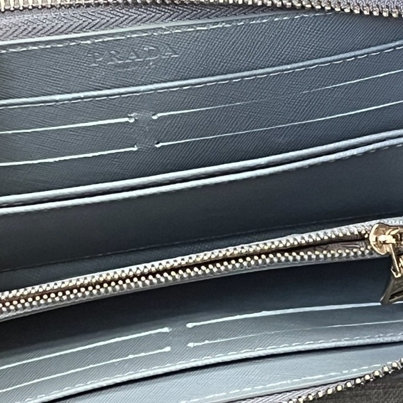 Prada Gray Saffiano Lux Zip-Around Wallet - Picture 8 of 10